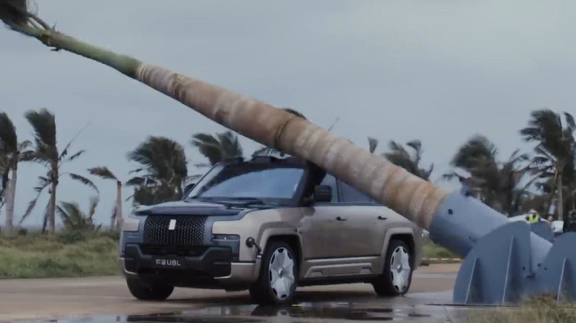 YangWang U8 : il résiste à une chute de palmier !