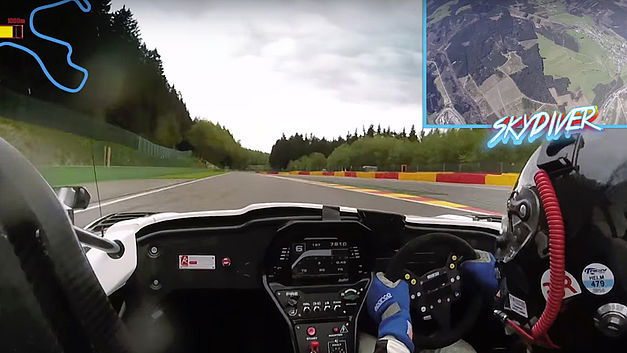 Skydiver racet tegen Radical in Spa