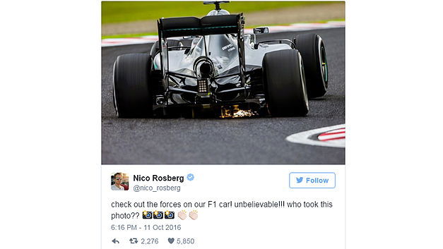La photo qui illustre parfaitement les charges subies par une F1