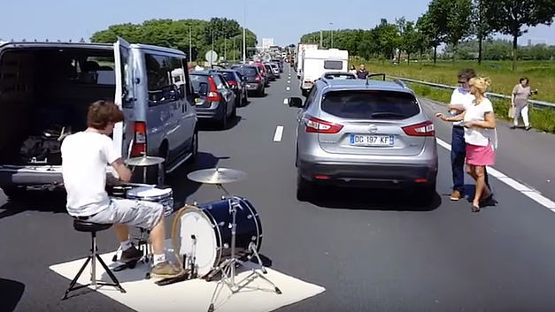 Un Jam improvisé lors d’un embouteillage