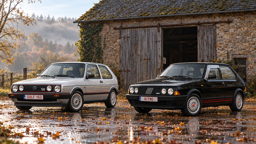 Fiat Ritmo Abarth 130 TC vs Volkswagen Golf GTI 16S : l’italienne old-school ou la référence allemande ?